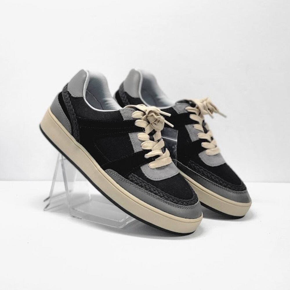 LUCKY BRAND halinna Low-Top Sneakers Casual Lace-Up  Shoes Black Sz 9 NEW